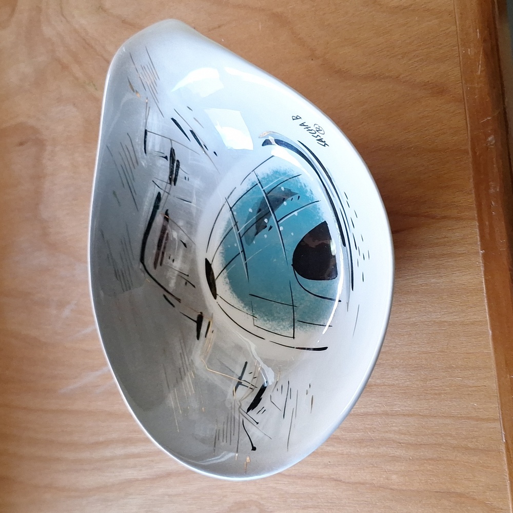 Vintage Sascha Brastoff MCM igloo Inuit pottery bowl